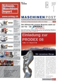 Einladung zur PRODEX 08 - Schweizerische Maschinen Import AG