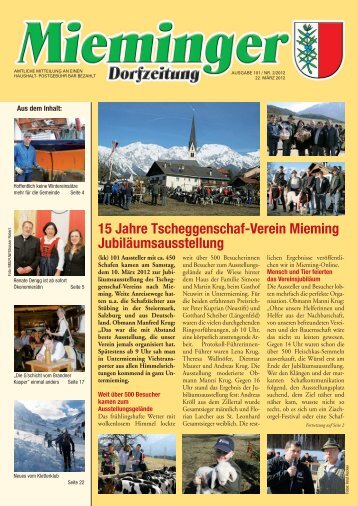 15 Jahre Tscheggenschaf-Verein Mieming Jubiläumsausstellung