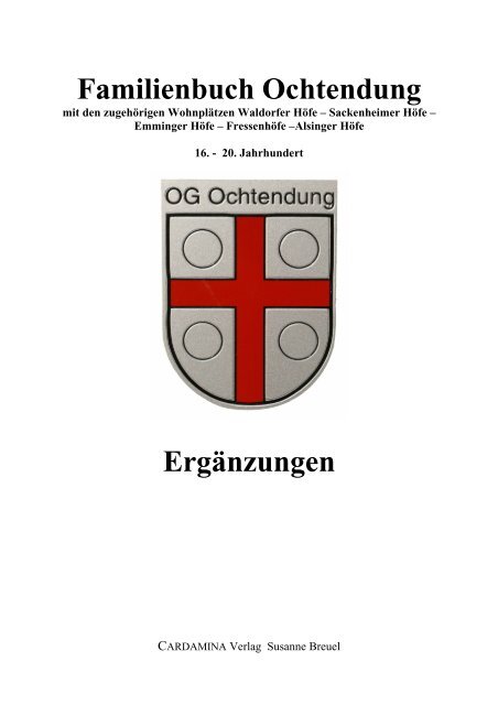 familienbuch ochtendung erganzungen zum cardamina verlag
