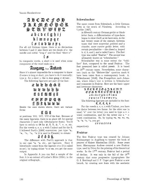 Typesetting Old German: Fraktur, Schwabacher, Gotisch and ... - TUG