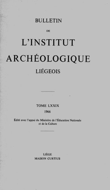 Accéder à l'article - Institut archéologique liégeois