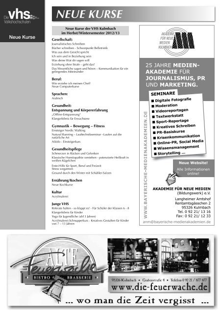 Programm Herbst/Winter 2012/13 Programm Herbst/Winter 2012/13