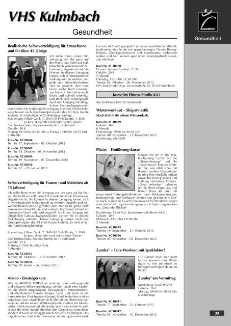 Programm Herbst/Winter 2012/13 Programm Herbst/Winter 2012/13