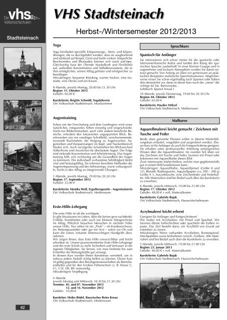 Programm Herbst/Winter 2012/13 Programm Herbst/Winter 2012/13