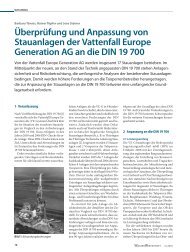 Überprüfung und Anpassung von Stauanlagen der Vattenfall Europe