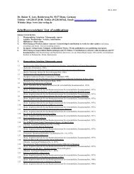 Schriftenverzeichnis/ List of publications - Birgit Lotz Verlag