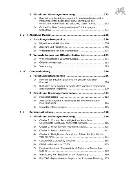 Forschungsplan - Deutsches Archäologisches Institut