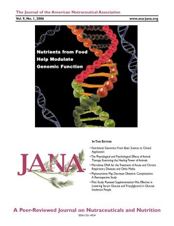 JANA Vol 9 #1 - American Nutraceutical Association