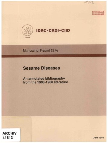 SESAME DISEASES - IDL-BNC @ IDRC - International ...