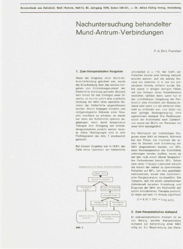 Nachuntersuchung behandelter Mund-Antrum- Verbindungen