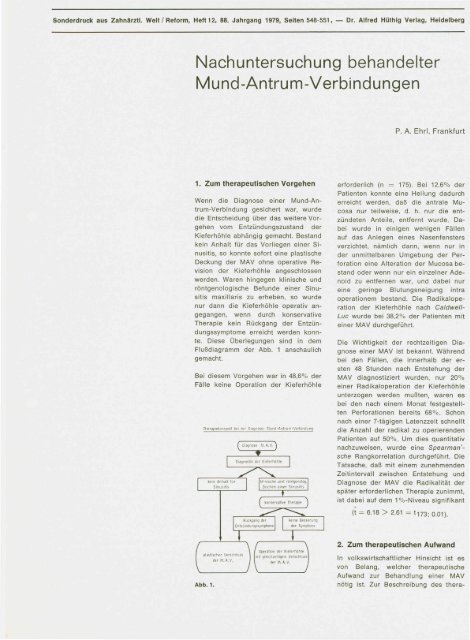 Nachuntersuchung behandelter Mund-Antrum- Verbindungen