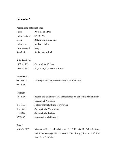 Dentin Komposit - OPUS - Universität Würzburg