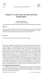 Iranian *L, and Some Persian and Zaza Etymologies1 - Zazaki.de