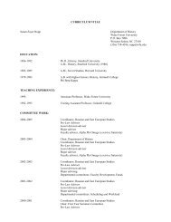 CURRICULUM VITAE Susan Zayer Rupp Department of History ...