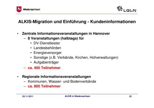 Vortrag A. Witte: "ALKIS in Niedersachsen"