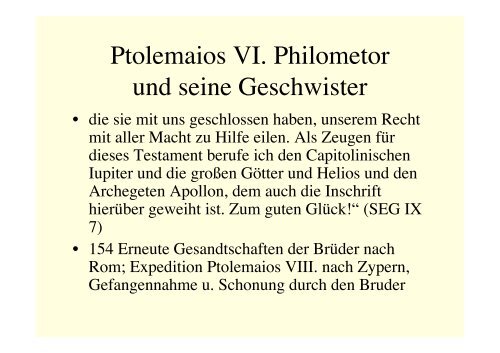 Vorlesung Geschichte Ägyptens in griechisch-römischer Zeit I