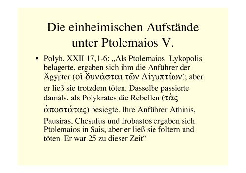 Vorlesung Geschichte Ägyptens in griechisch-römischer Zeit I