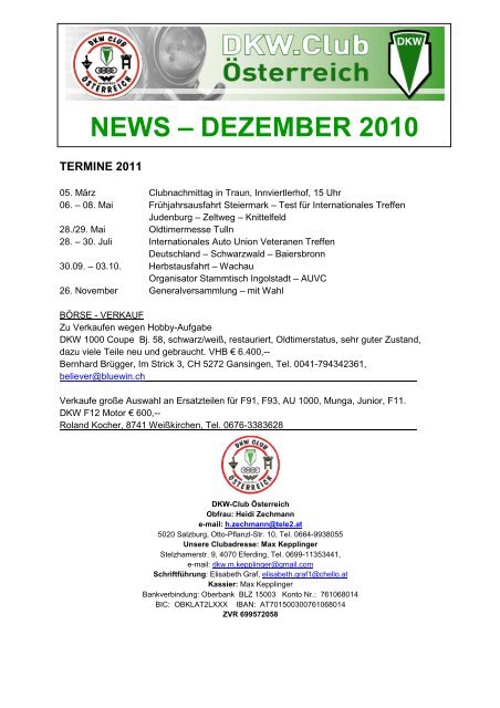 DKW News 2010 Dezember - DKW Club Österreich