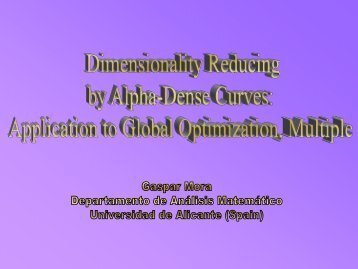 Dimensionality Reducing by Alpha-Dense Curves ... - RUA