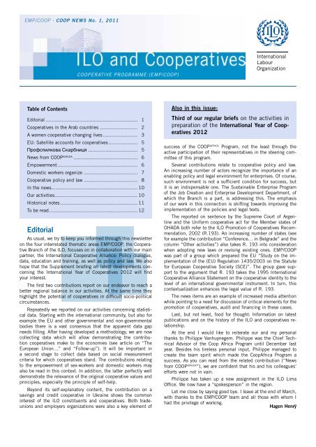 Editorial - International Labour Organization