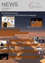 Die MIRIAM Mission - Mars Society Deutschland eV