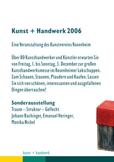 Flyer 'Kunst und Handwerk' 2006.cdr - Kunstverein Rosenheim