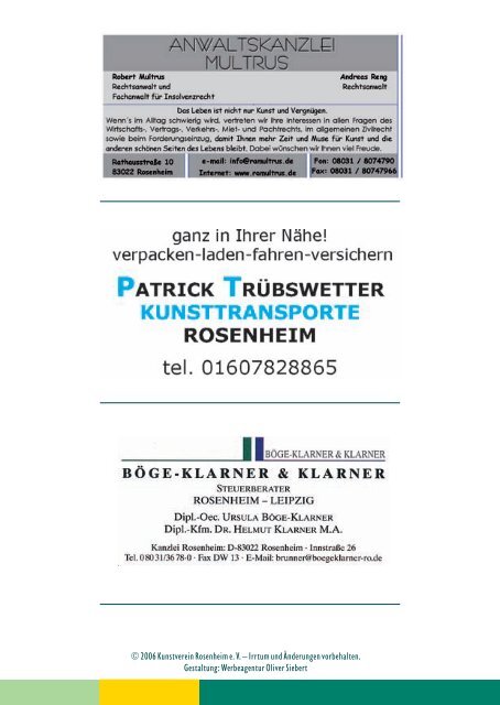 Flyer 'Kunst und Handwerk' 2006.cdr - Kunstverein Rosenheim