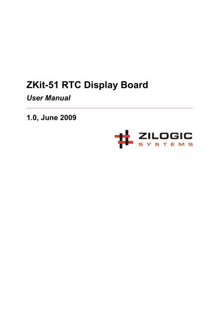 Chapter 1. ZKit-51 RTC Display Board - Zilogic Systems
