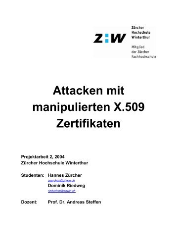 Attacken mit manipulierten X.509 Zertifikaten - Security @ HSR