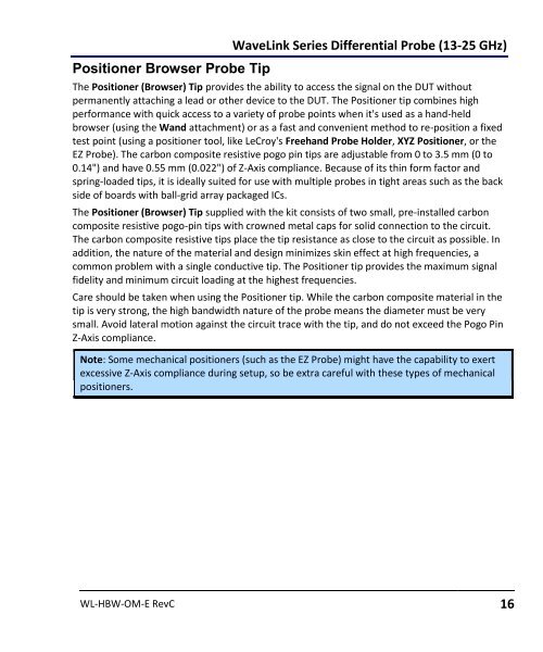 Performance Verification Test Record - LeCroy