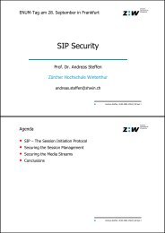SIP Security (Prof. Dr. Andreas Steffen - Zürcher Hochschule - Denic