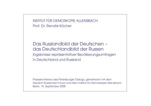 Das Russlandbild der Deutschen - Petersburger Dialog