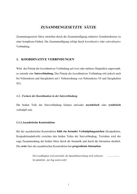 ZUSAMMENGESETZTE SÄTZE