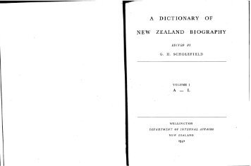 A DICTIONARY O F NEW ZEALAND BIOGRAPHY - NZHistory.net.nz