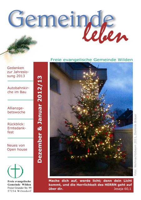 Dezember & Januar 2012/13 - Freie evangelische Gemeinde Wilden