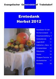 Erntedank Herbst 2012 - Evang.-Luth. Dekanat Bamberg