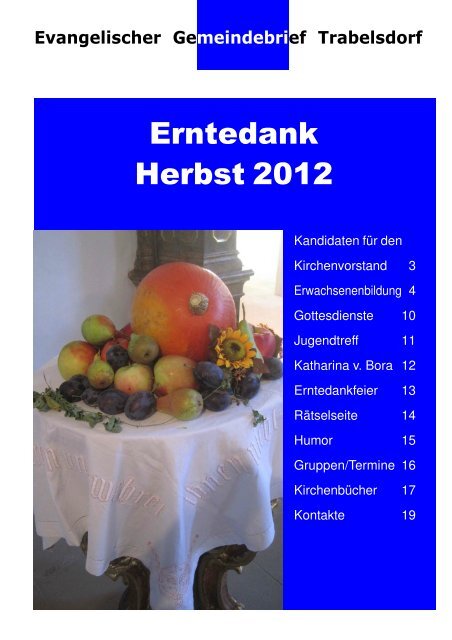 Erntedank Herbst 2012 - Evang.-Luth. Dekanat Bamberg