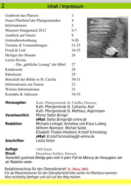 Weltgebetstag 2012