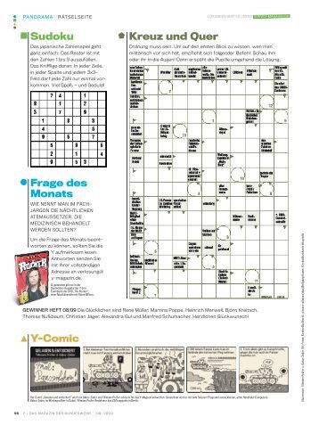 Kreuz und Quer Y-Comic Sudoku Frage des ... - Picturenology.de
