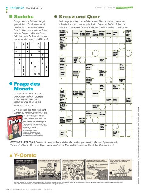 Kreuz und Quer Y-Comic Sudoku Frage des ... - Picturenology.de