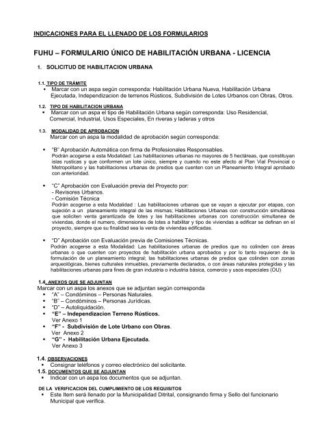 Indicaciones Para El Llenado De Formularios De Habilitación