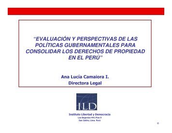 “EVALUACIÓN Y PERSPECTIVAS DE LAS POLÍTICAS ... - Cofopri