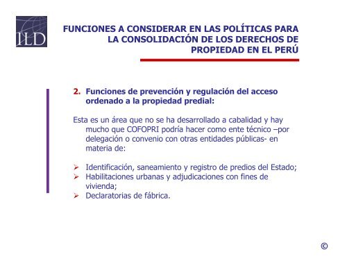 “EVALUACIÓN Y PERSPECTIVAS DE LAS POLÍTICAS ... - Cofopri