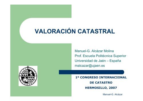 07 VALORACIÓN CATASTRAL ALCAZAR ESPAÑA