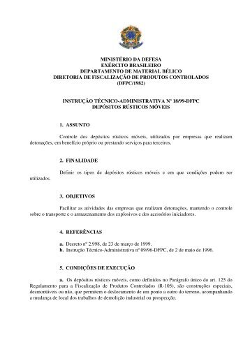 INSTRUÇÃO TÉCNICO-ADMINISTRATIVA Nº 18/99-DFPC - Engex ...