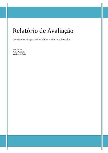 Relatório de Avaliação - Evangelina Barbosa