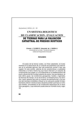 un sistema holistico de clasificacion - evaluacion de tierras para la ...