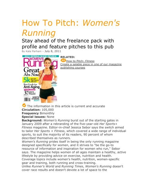 How To Pitch: Women's Running - Kate Parham