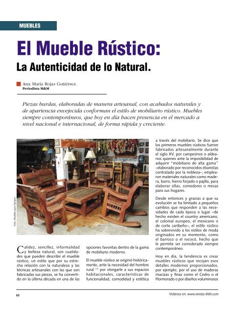 El mueble rústico - Revista El Mueble y La Madera