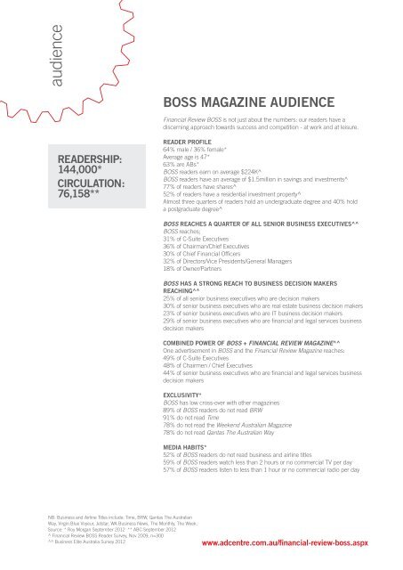 boss magazine - Adcentre.com.au